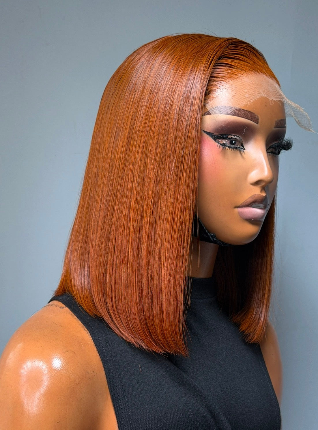 Donor straight Copper Wig with 5by5 HD Closure Bob Wig