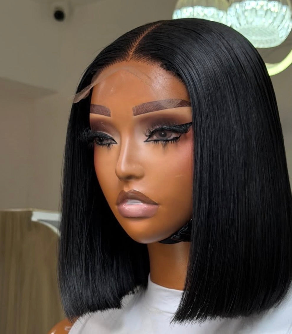 Straight Bob 2by6 Closure, Black wig