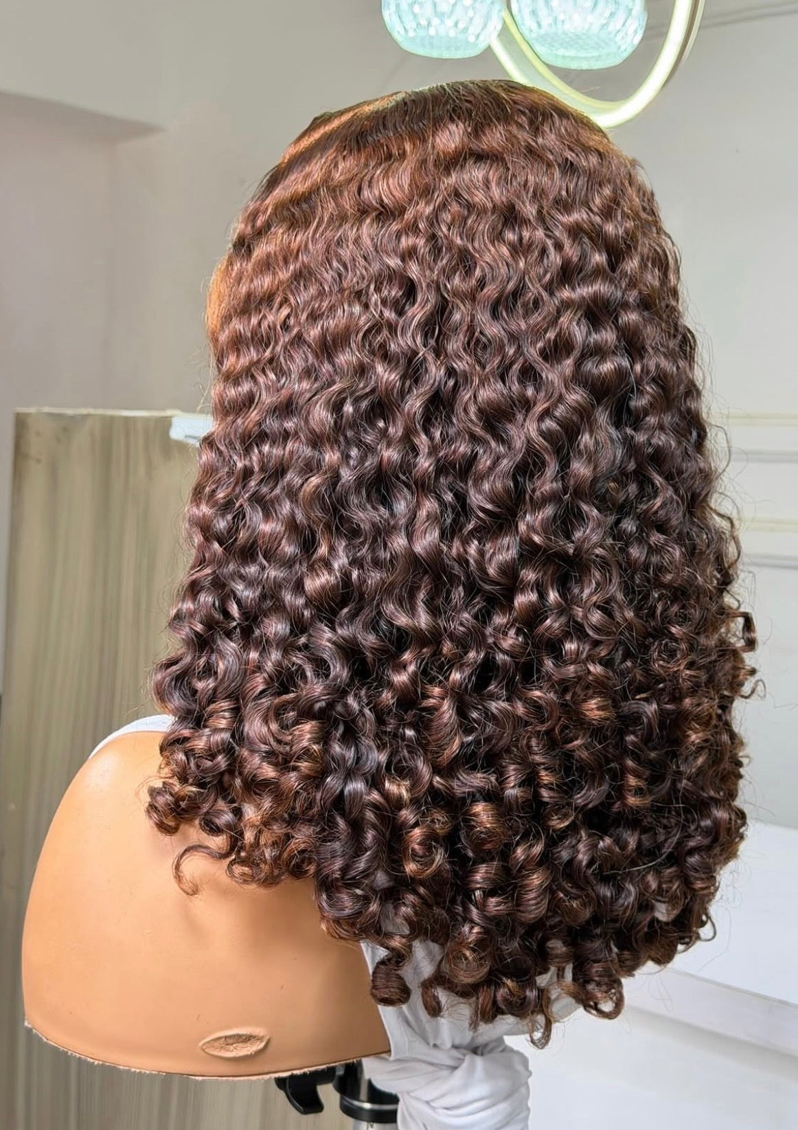 Baby curls Brown 14 inches 6by6 HD Closure wig