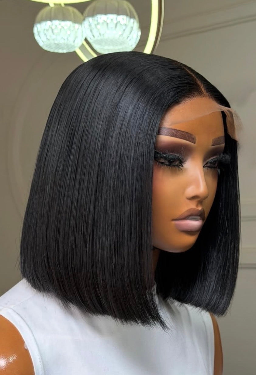 Straight Bob 2by6 Closure, Black wig