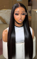 Donor Straight Black Wig Black 20Inches 7by7 Closure Wig