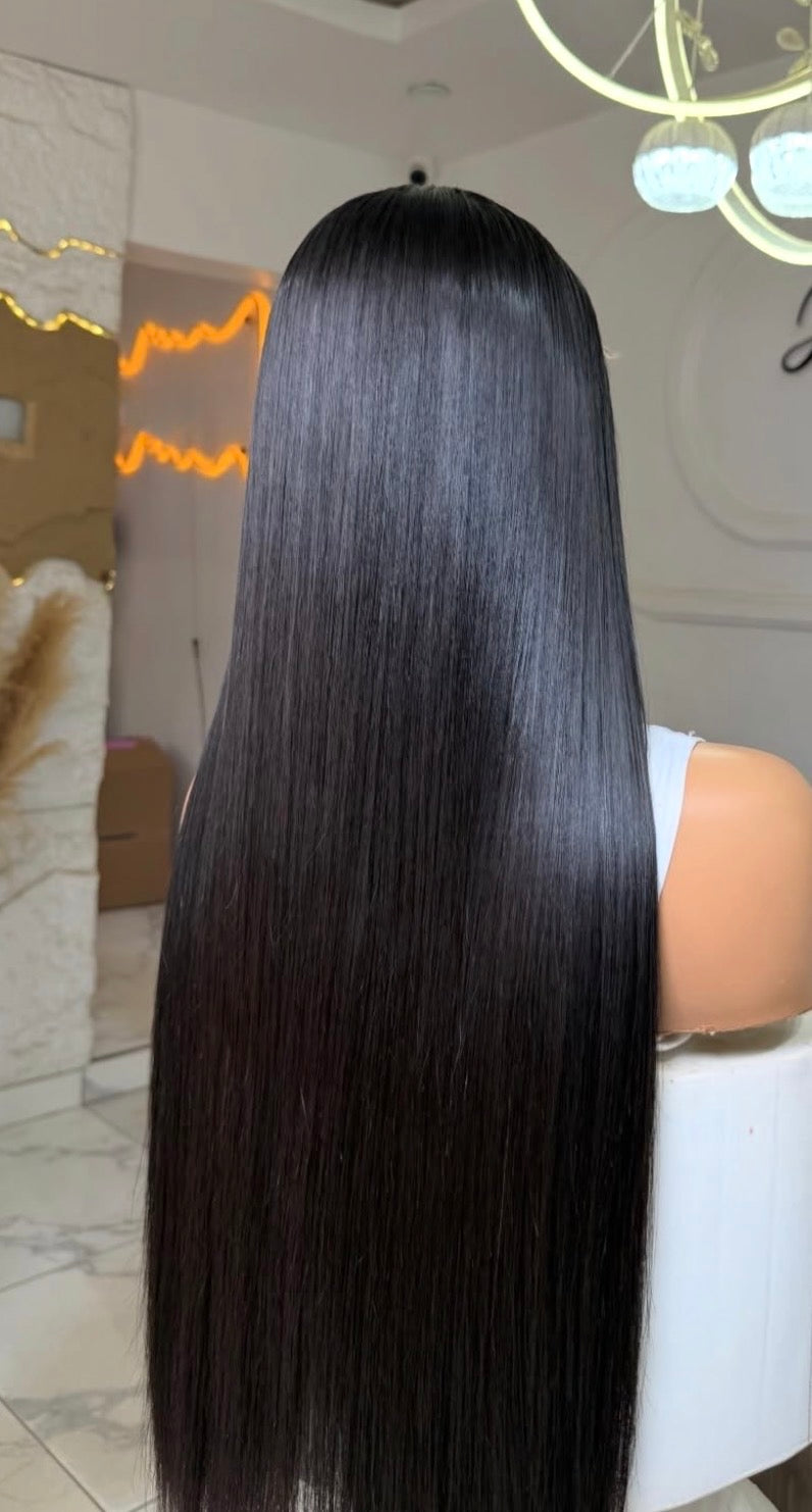 Donor Straight Black Wig Black 20Inches 7by7 Closure Wig