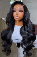 Donor Wavy Black 6by6 Closure 24 inches Wig