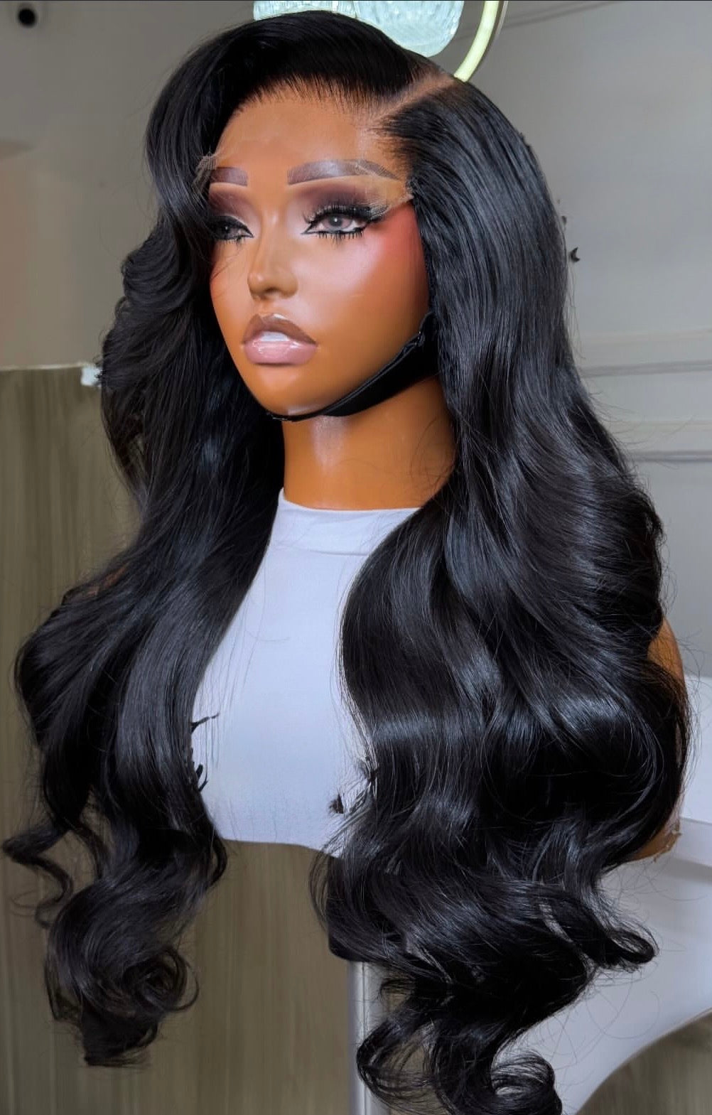 Donor Wavy Black 6by6 Closure 24 inches Wig