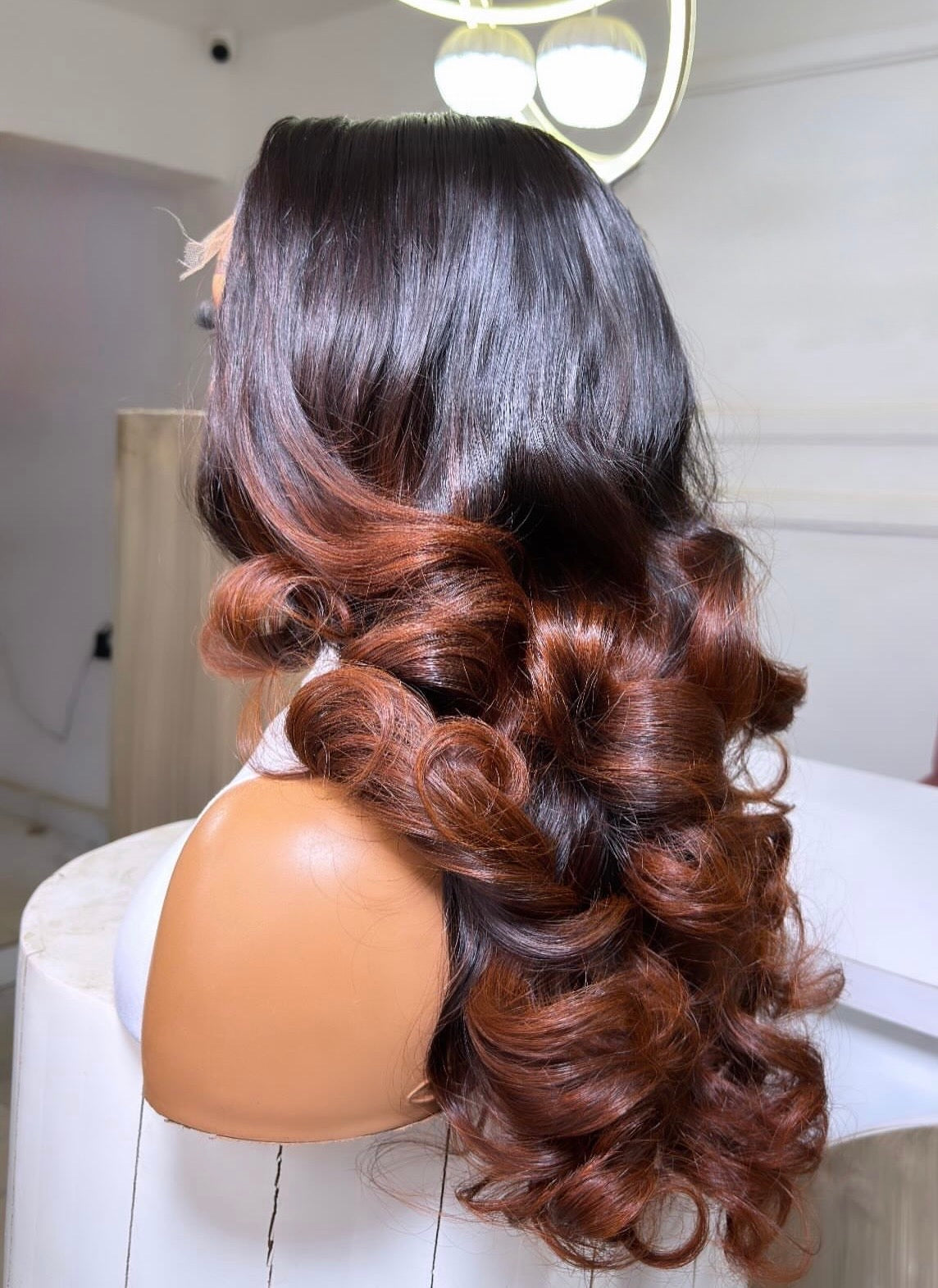 RAW Donor Wavy with Brown Tip, 5by5 HD Closure Wig