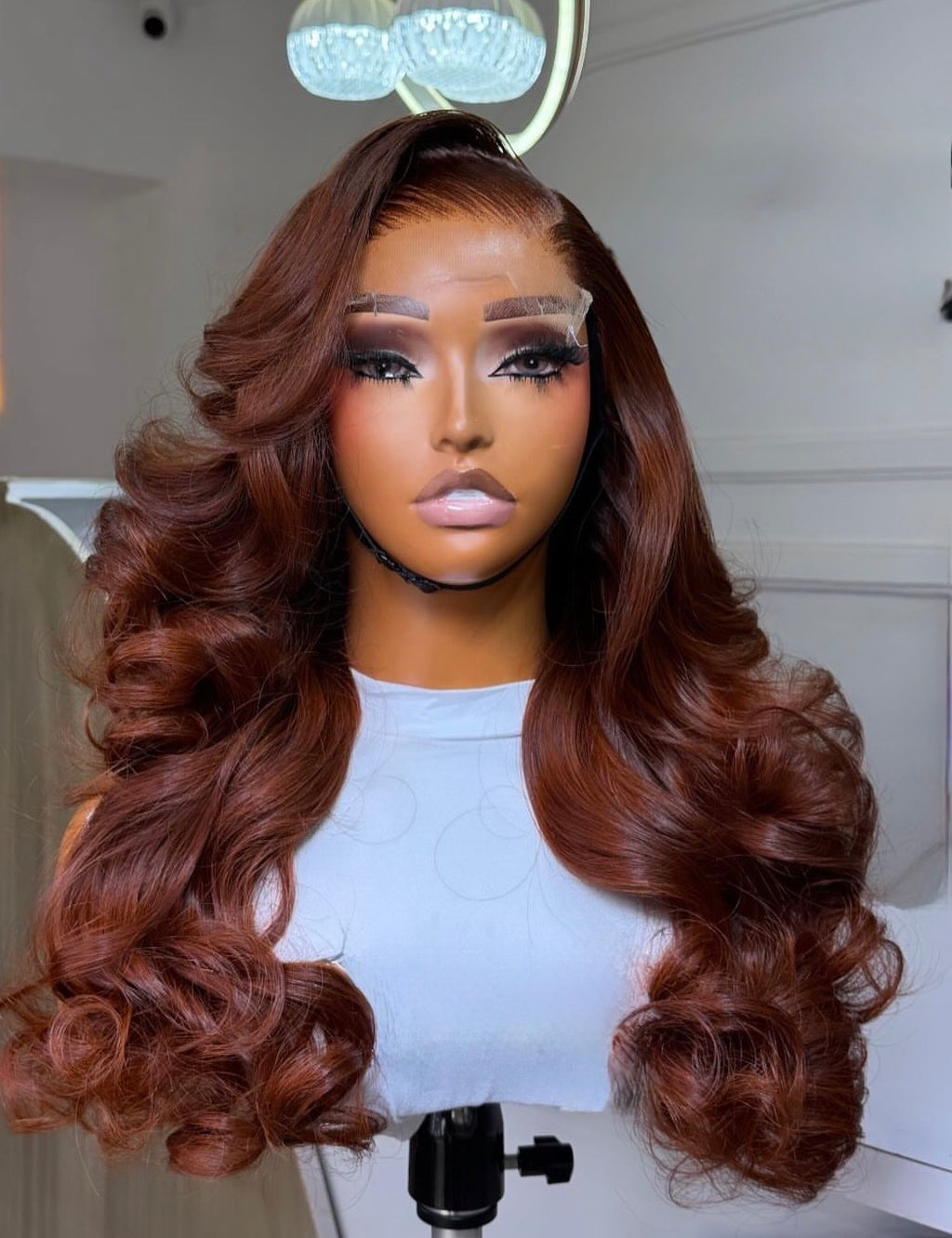 Donor wavy brown wig with 6by6 HD Closure