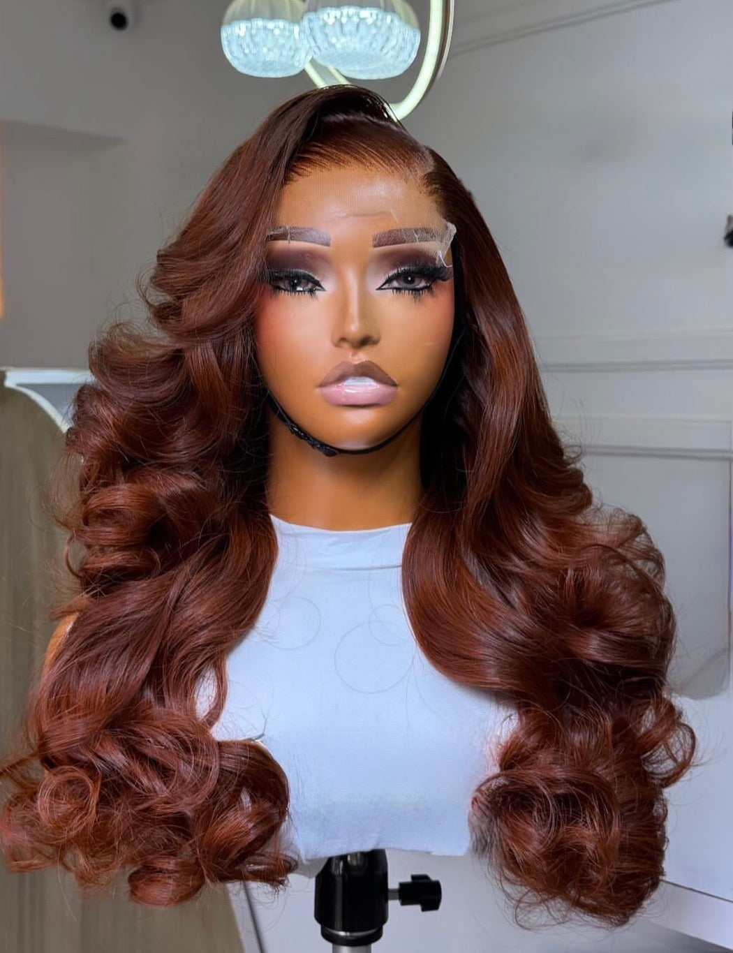 Donor wavy brown wig with 6by6 HD Closure