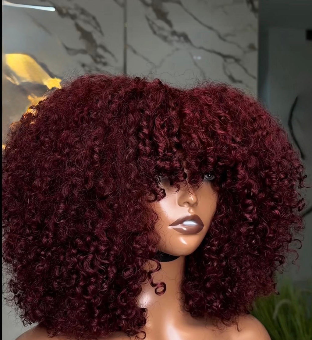 Fringe Pixie Curls - NO CLOSURE, Burgundy 10inches