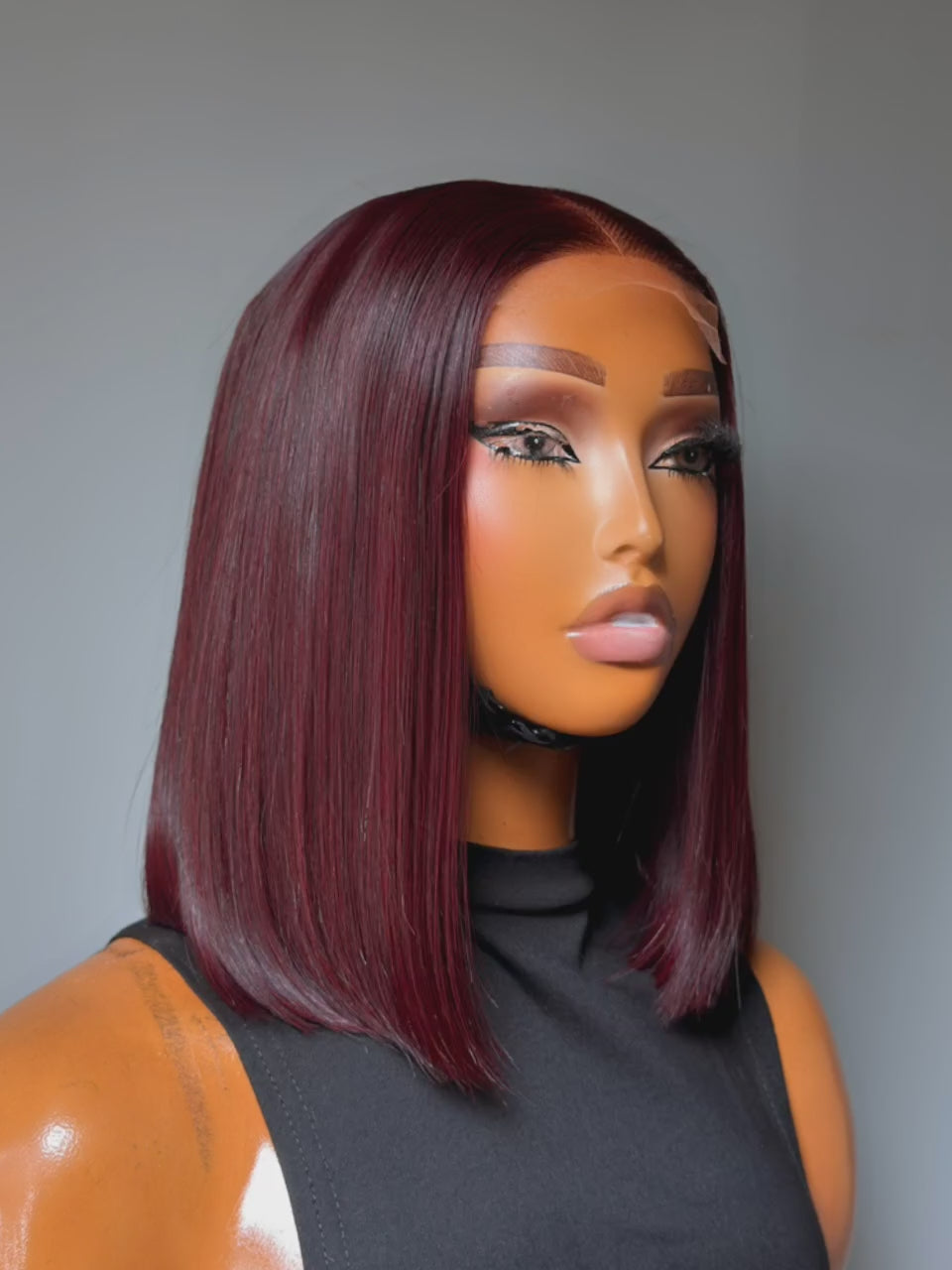 Straight Bob 2by6 Closure, Burgundy 8 Inches