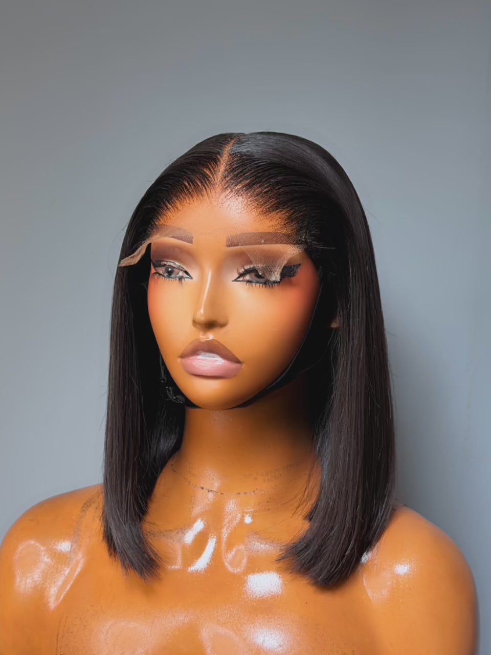 10 Inches Black Straight Bob Wig with 5BY5 Closure
